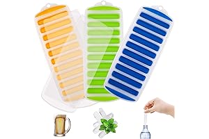 3 Pcs Long Ice Stick Tray Silicone with Lid