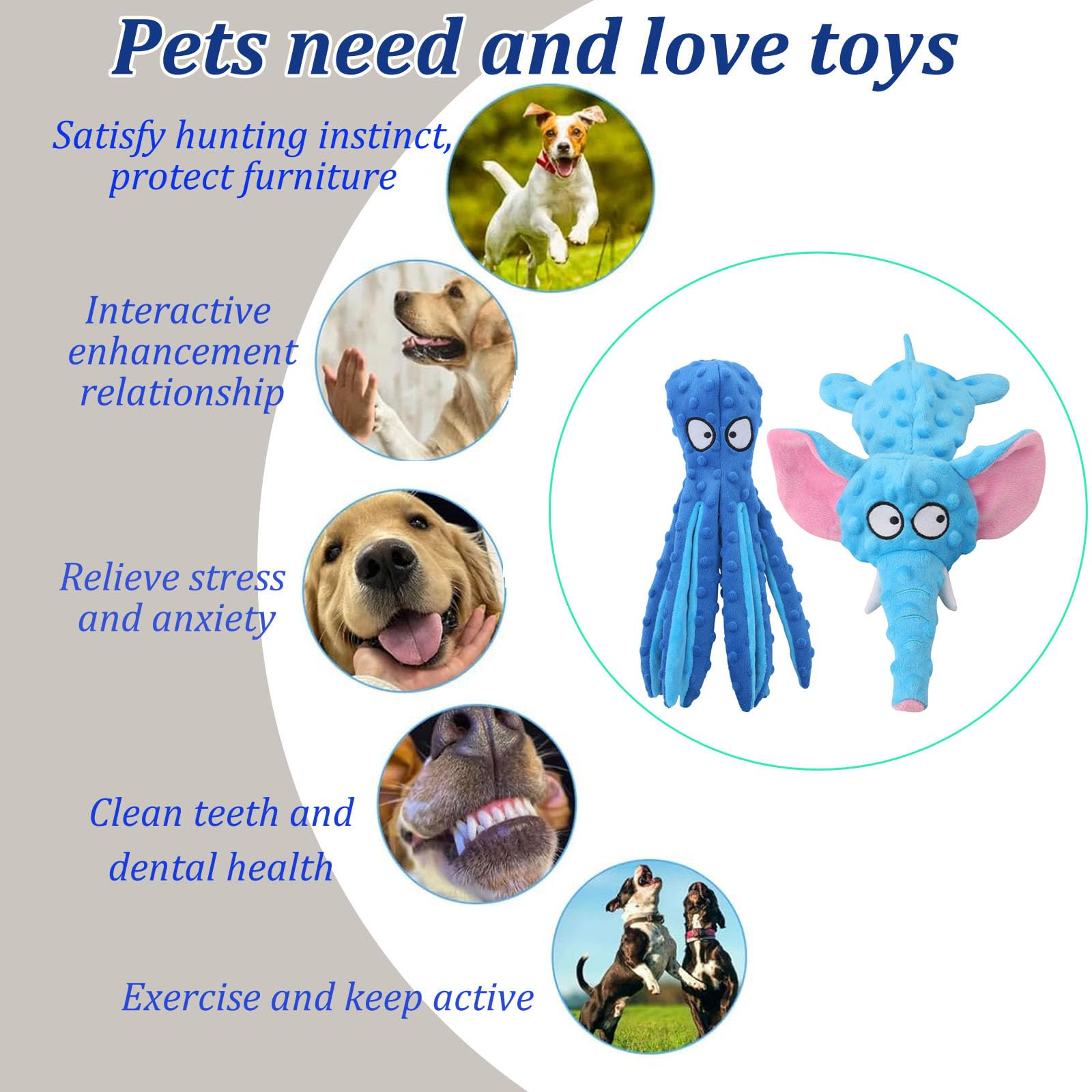 Squeaky Dog Toys No Stuffing Crinkle Plush Dog Toys Durable Interactive Dog Chew Toys, Green - Image 2