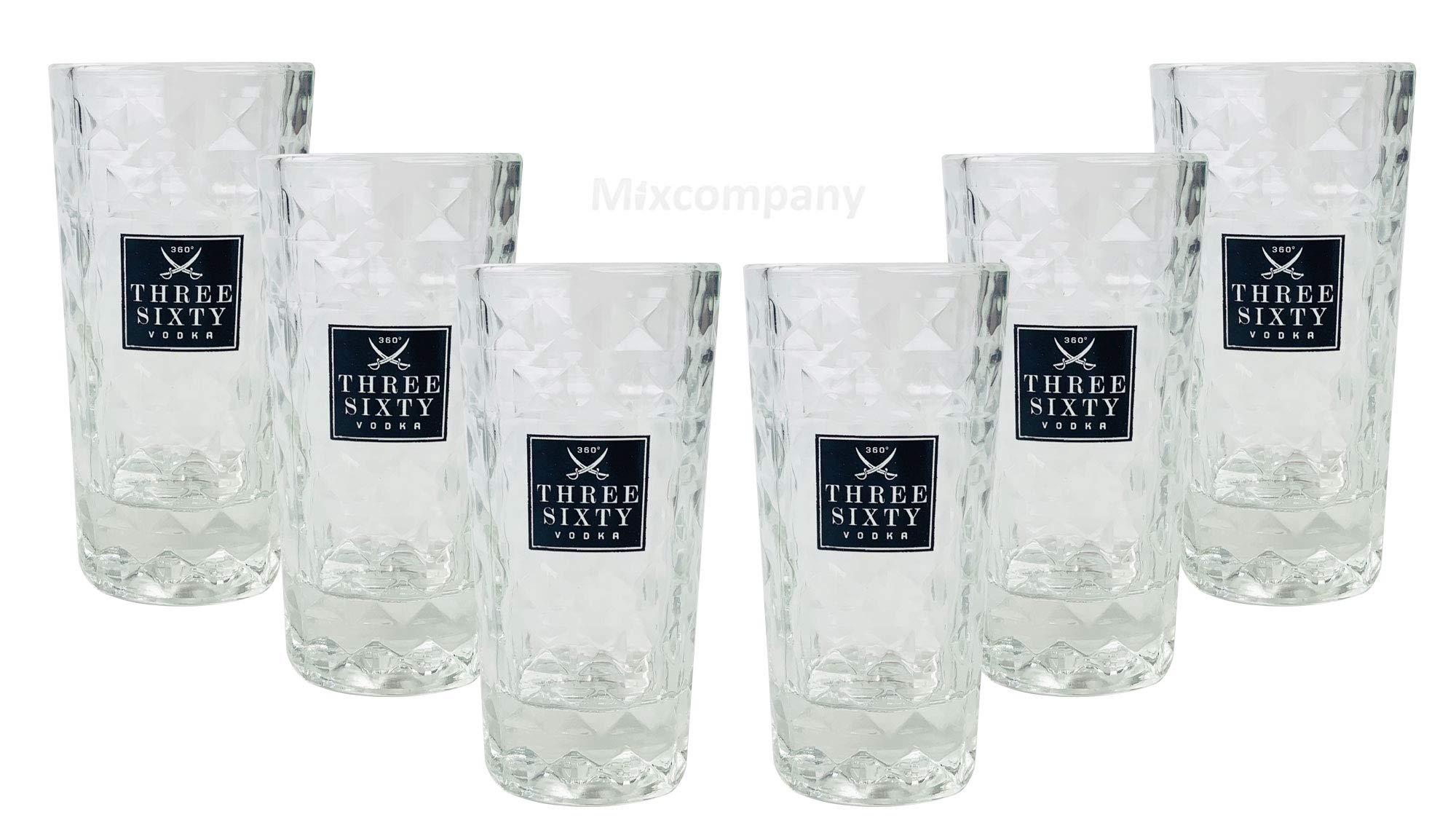 Three Sixty Vodka Wodka Shotgläser Gläser Glas Set