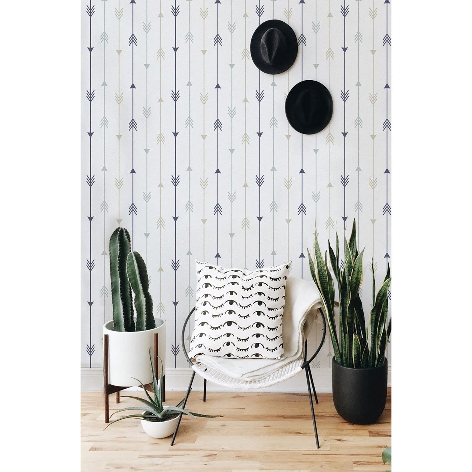 Mural stickers muraux Magic-Stick papier peint flèches minimalistes scandinaves meuble chambre