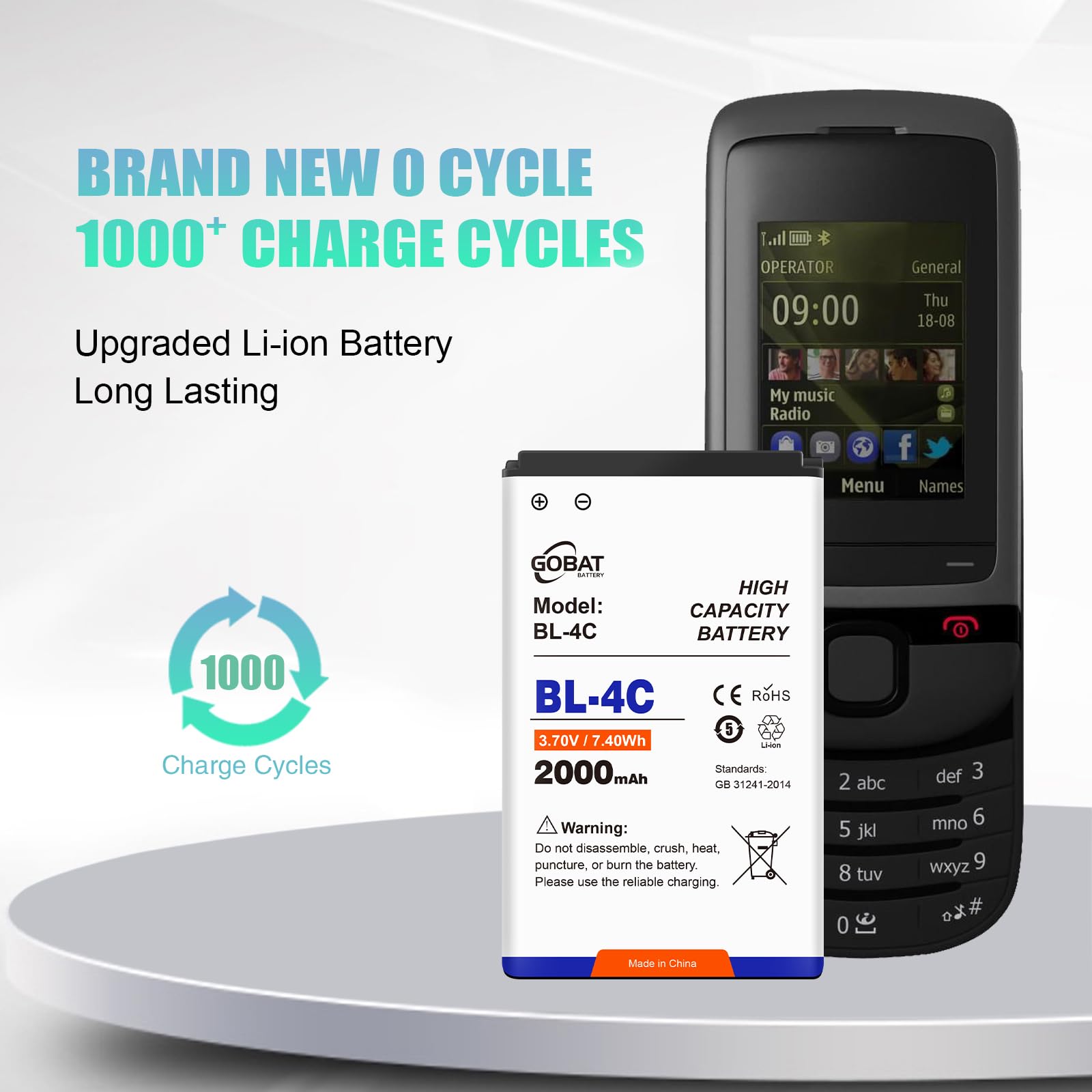 Batterie Nokia BL-6C Originale - Pour Modèles 6155i, 6165, 6235, Etc. - Neuf