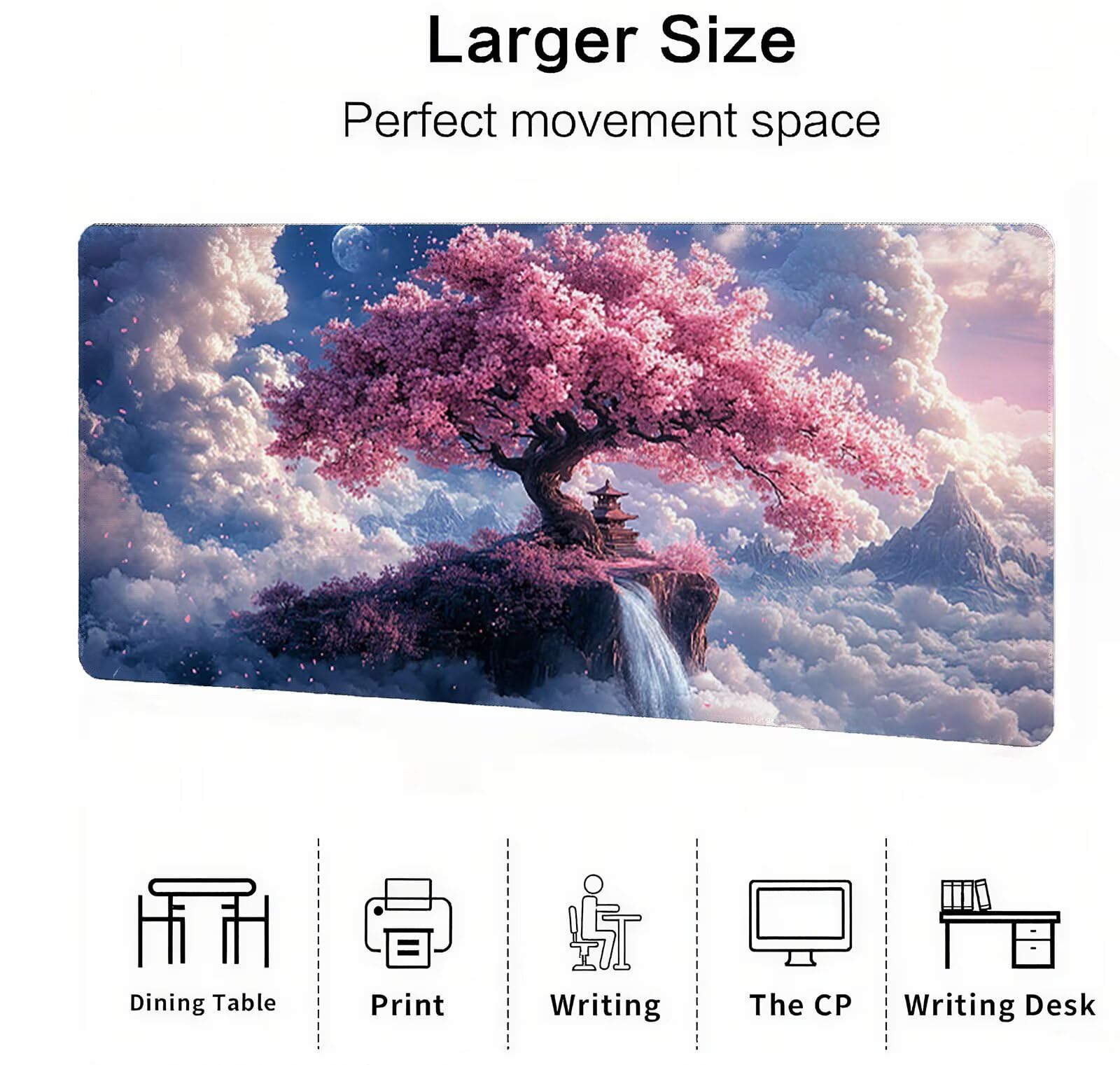 Podkładka pod mysz XXL 1000 x 500 mm różowa podkładka pod mysz dla graczy duża podkładka pod mysz na biurko akcesoria z podkładką antypoślizgową pod ręką wodoodporna podkładka pod mysz, do nauki gier