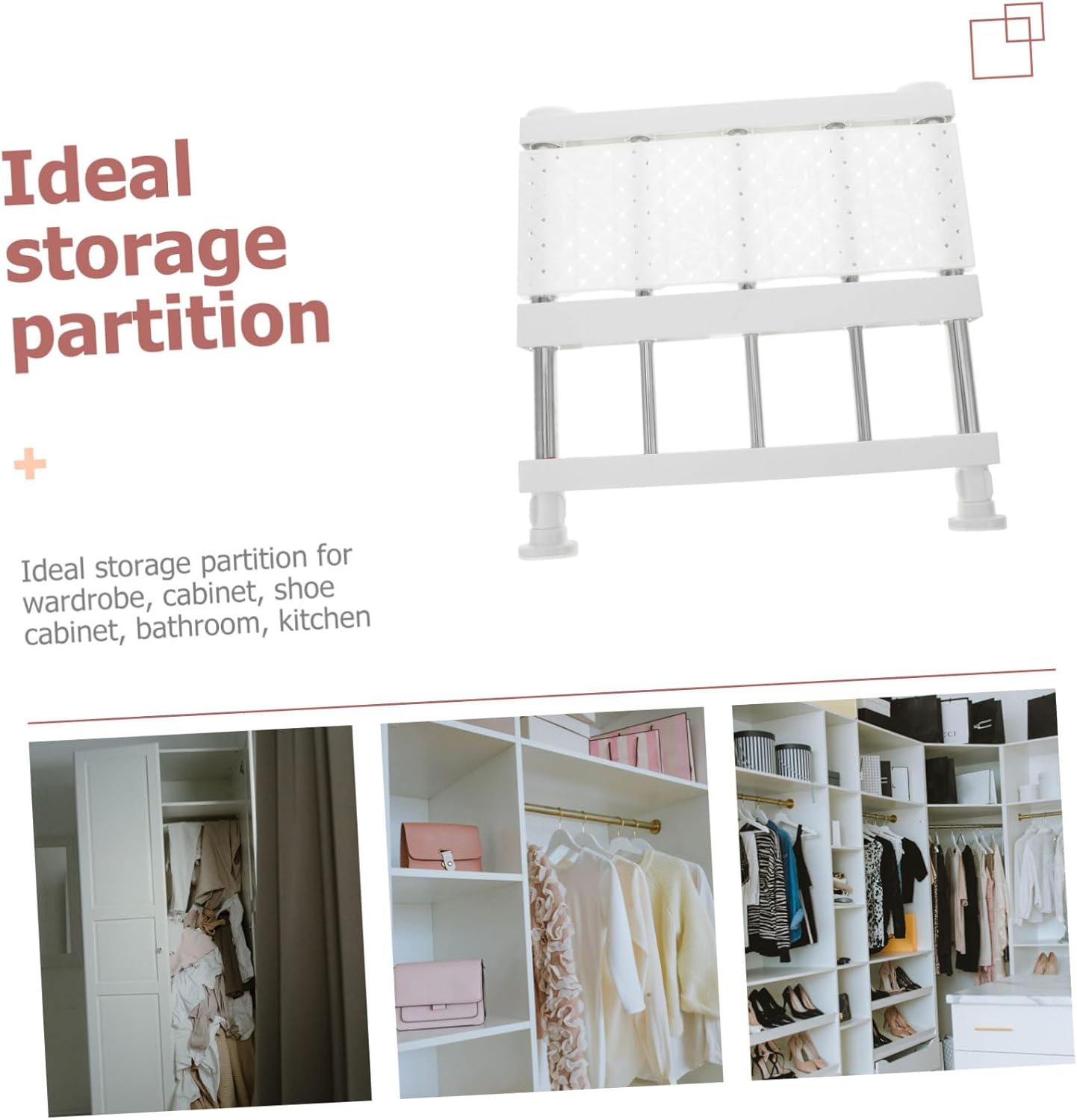 Garneck Nail Storage Rack 4 Shelves Closet Organizers Closet Storage Shelves Space Saving Divider