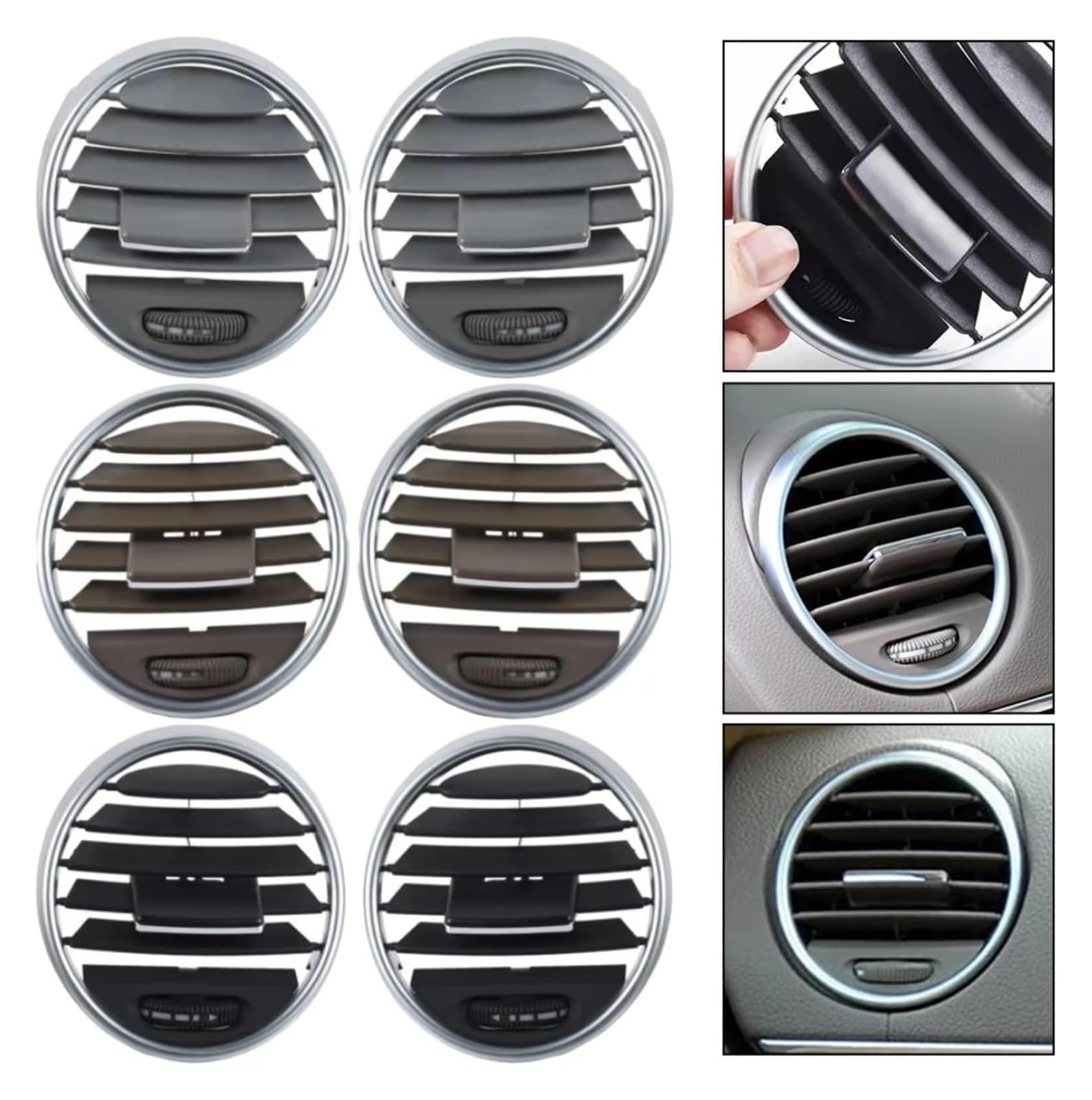 Déflecteur Ventilation Pour ML350 GL350 GLEGLS W164 Sortie D'air Climatisation Grille D'aération Latérale Gauche/droite Pour Tableau Bord(Black Left)