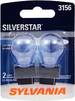 SYLVANIA - 3156 SilverStar Mini Bulb - Brighter and Whiter Light, Ideal for Daytime Running Lights DRL and Back-Up/Reverse Lights Contains 2 Bulbs