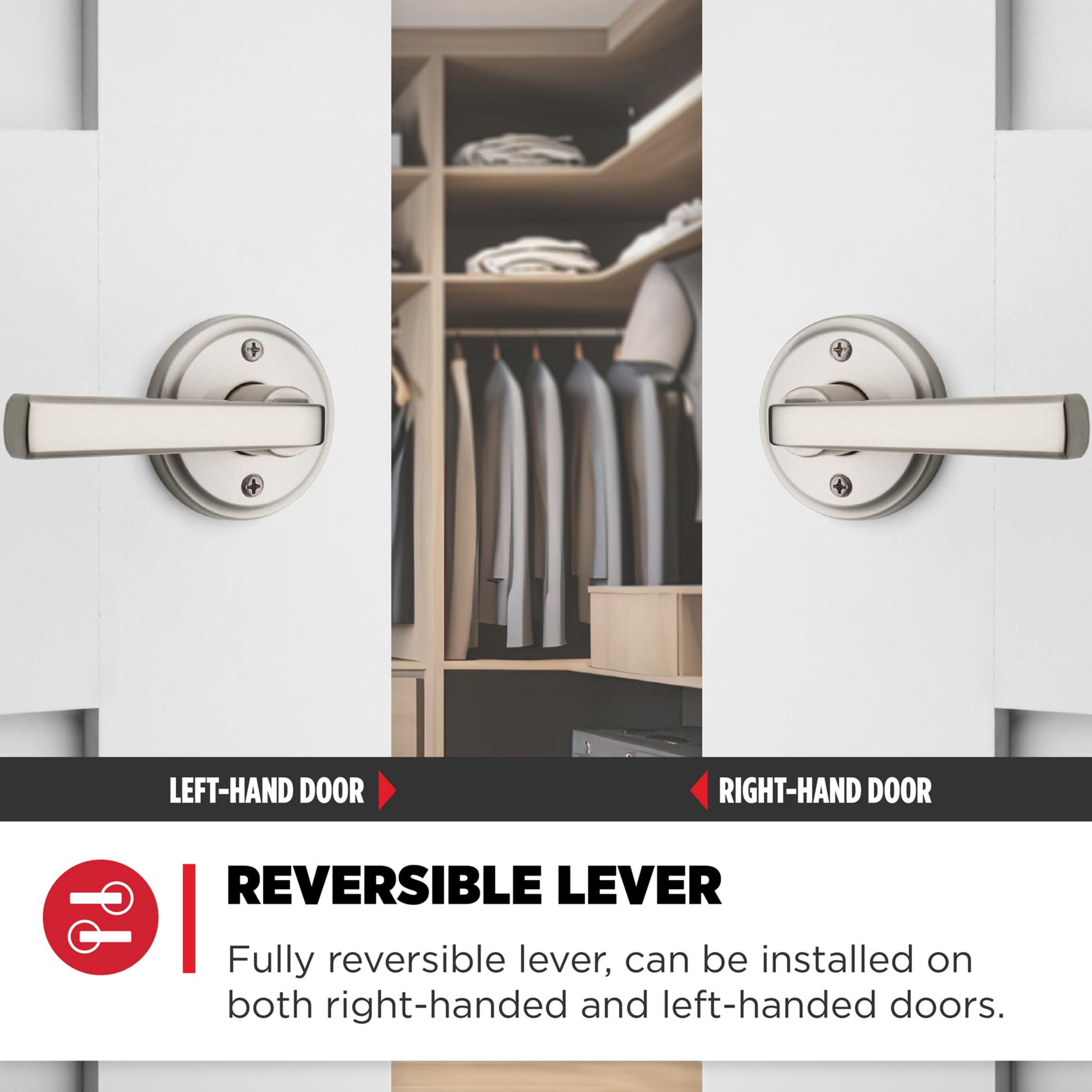 Kwikset Lido Dummy Door Handle, Single Sided Lever For Closets, French Double Doors, And Pantry, Venetian Bronze Non-Turning Right Handed Interior Push/Pull Lever, With Microban Protection - Door Levers - View #11