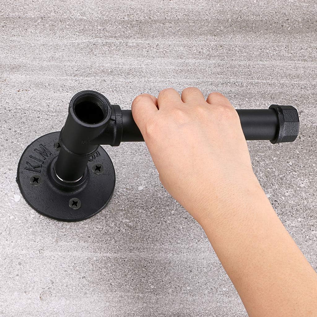 Flash Deals - 70% OFF Sumnacon Vintage Style Toilet Paper Holder, Industrial Iron Pipe Roll Tissue Holder Towel Racks with Hardware for Bathroom, Bedroom, Kitchen, Electroplated Finish with Red Handle