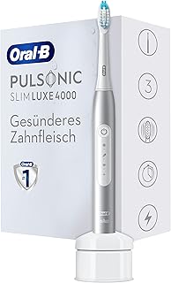 Oral-B Pulsonic Slim Luxe 4000 Elektrische Schallzahnbürste/Electric Toothbrush, 3 Putzmodi für Zahnpflege und gesundes Zahnfleisch, Geschenk Mann/Frau, platin