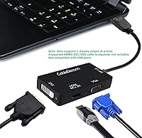 Vista 5 de CableDeconn Adaptador de cable multifunción DisplayPort 1.2 a HDMI 4K DVI VGA 3 en 1