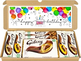 Selection Box Chocolate Hamper | Letter Box Gift | Fullsize Galaxy Chocolate bars | Ideal Gifts For Women, Men, Kids Happy Birthday, Full Size