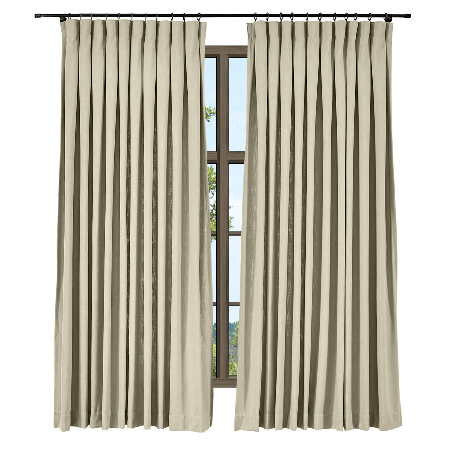 Amazon.com: TWOPAGES Elegant Inverted Box Pleat Curtain for Living