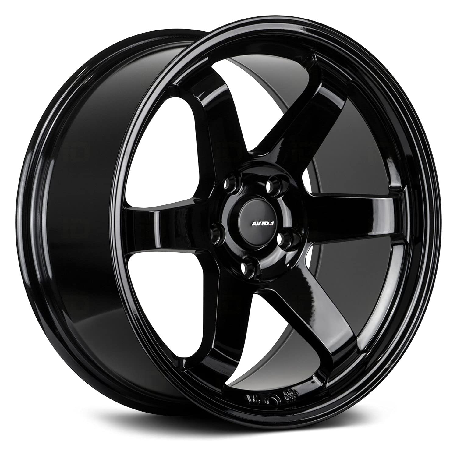 AVID.1 AV-06 Gloss Black 18x10.5 Custom Wheel – Fits 5x114 Bolt Pattern with +22 Offset – Lightweight Performance Alloy Wheel – Aggressive Street Style & Track-Ready Car Accessories