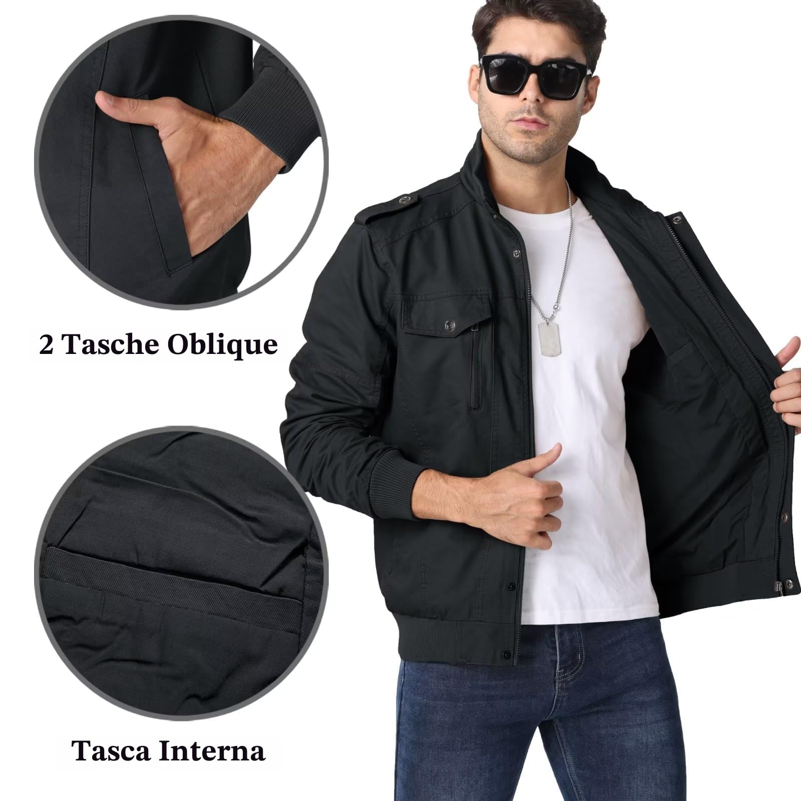 KEFITEVD Uomo Inverno Casual Giacca Cotone Giacca Uomo Bomber Mimetica Militare Tattica Cargo Giacca a Maniche Lunghe
