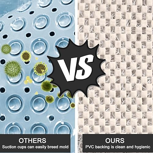 Miniatura 10 de Tapete de ducha antideslizante, redondo para ducha interior, tapete de bañera antideslizante, tapete de baño de secado rápido, tapete de lufa para