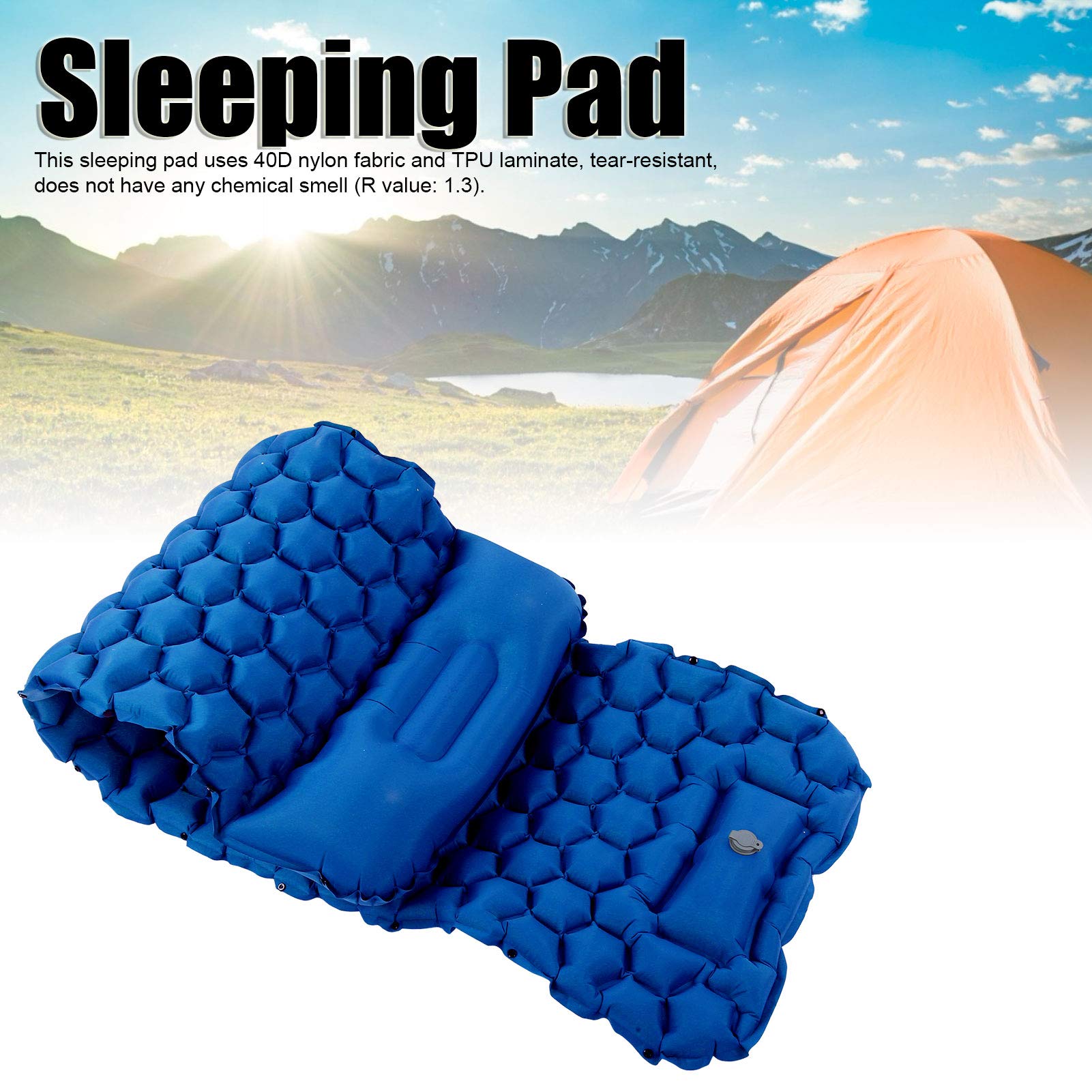 Sleeping Pad for Camping,Self Inflating Sleeping Pad Camping,Ultralight Sleeping Mat for Camping,Backpacking,Hiking Lightweight Compact Camping Air Mattress, for Tent(Royal Blue)