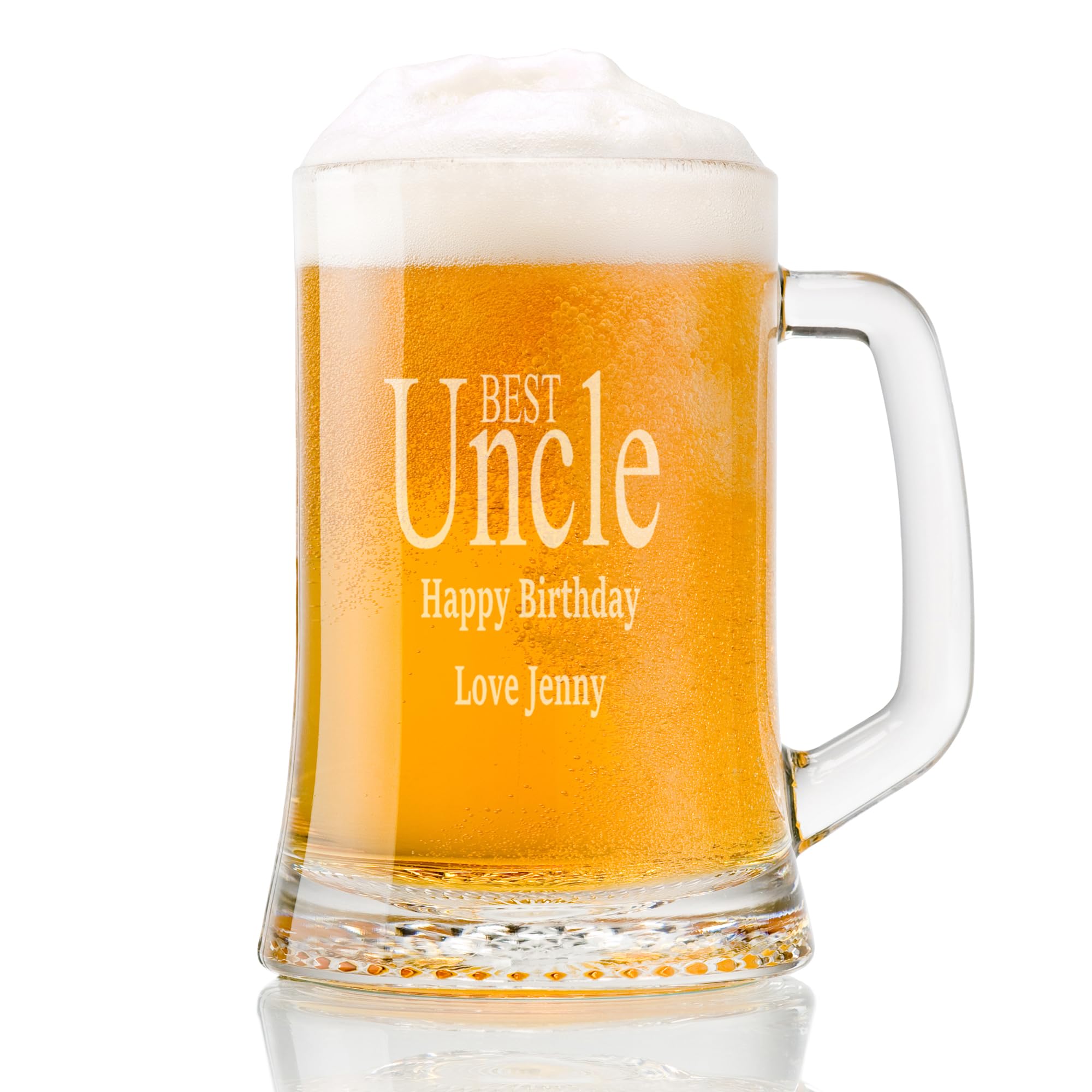ukgiftstoreonline Personalised Engraved Uncle Beer Glass Tankard One Pint Gift
