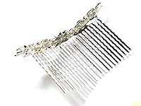 Vista 7 de Faship Hermoso peine de pelo floral de cristal de diamantes de imitación azul