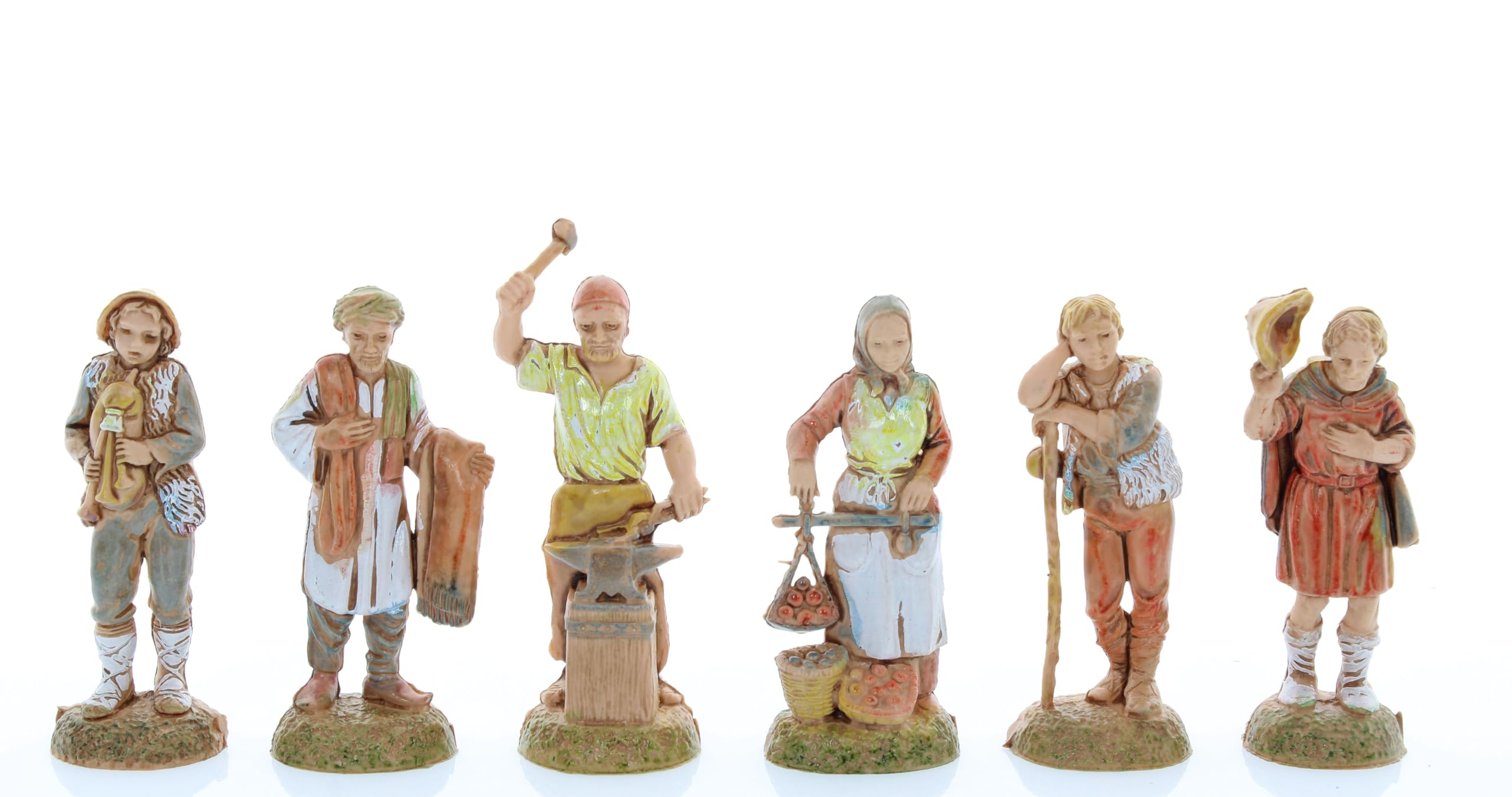 Moranduzzo Gruppo Pastori 24 Personaggi per Presepe da 6 cm – MINI 6 – Scala 1:32 – Statuine Indistruttibili Rifinite a Mano, Scultore M. Landi, Made in Italy