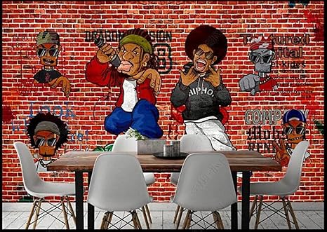 Amazon Co Jp カスタム壁画ヒップホップアートストリートグラフィティノスタルジックダイニングktv背景壁 150cmx105cm壁紙 壁紙 ステッカー 装飾画 大きなポスター 寝室 子供部屋 Diy 工具 ガーデン