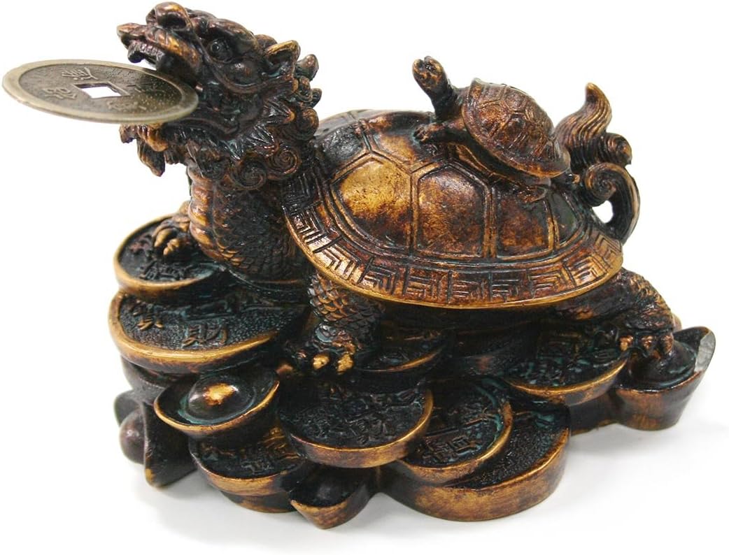 Figurine dragon turtle (Rongui) (Shoushan stone) fortune / prosperous business 【Feng Shui art】