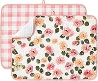 Vista 27 de Paquete de 2 tapetes de secado de platos para encimera de cocina, absorbentes, tapetes escurridor de platos de microfibra, almohadilla de secado