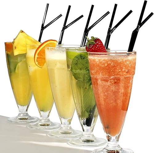 Miniatura 4 de FOREVERIE Pajitas flexibles de plástico para beber, diámetro 0.236 in, longitud 8.3 in, 100 unidades, negro, estándar largo