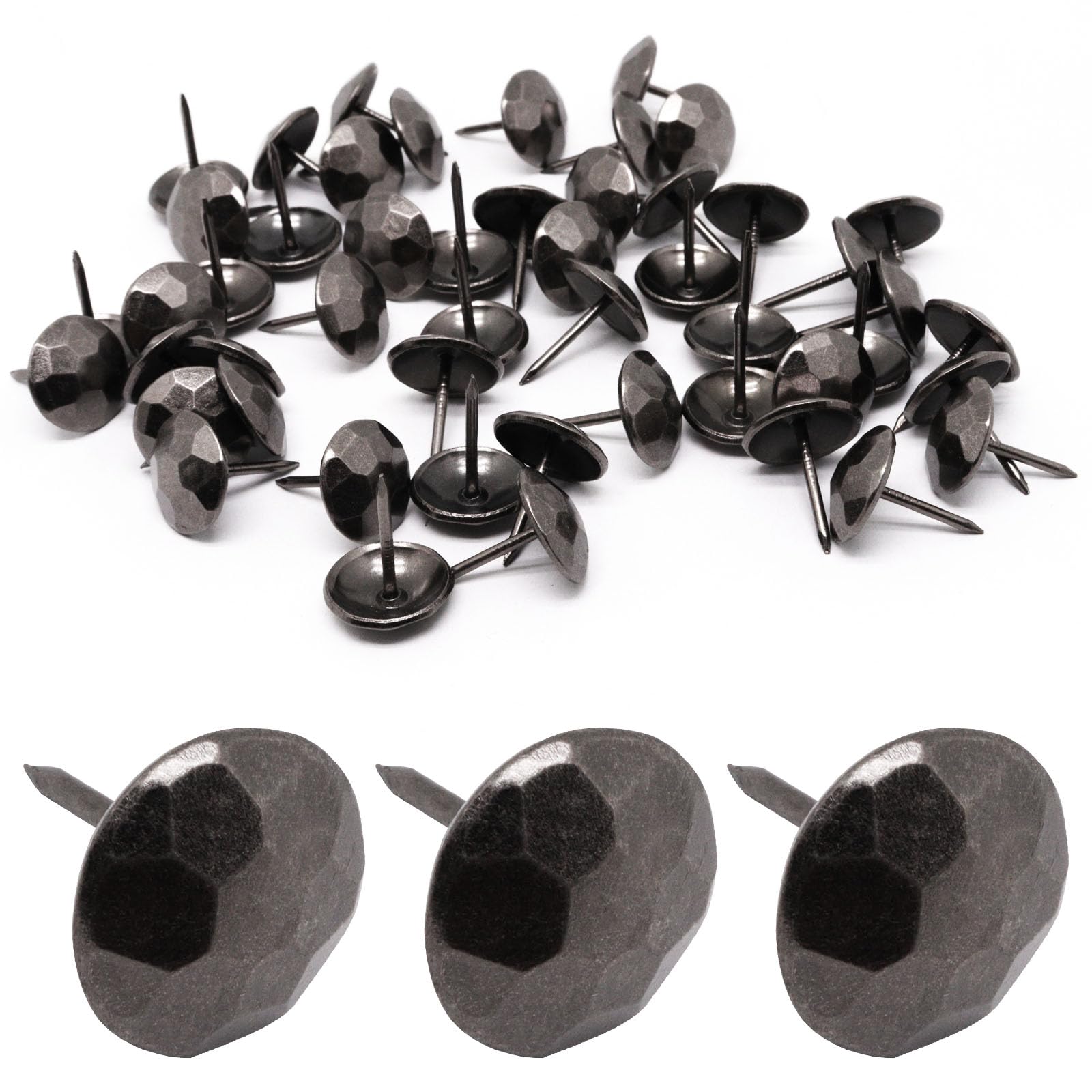 Vintage Upholstery Tacks - 100 Matte Black Decorative Nails -11 Vintage Upholstery Tacks - 100 Matte Black Decorative Nails -11