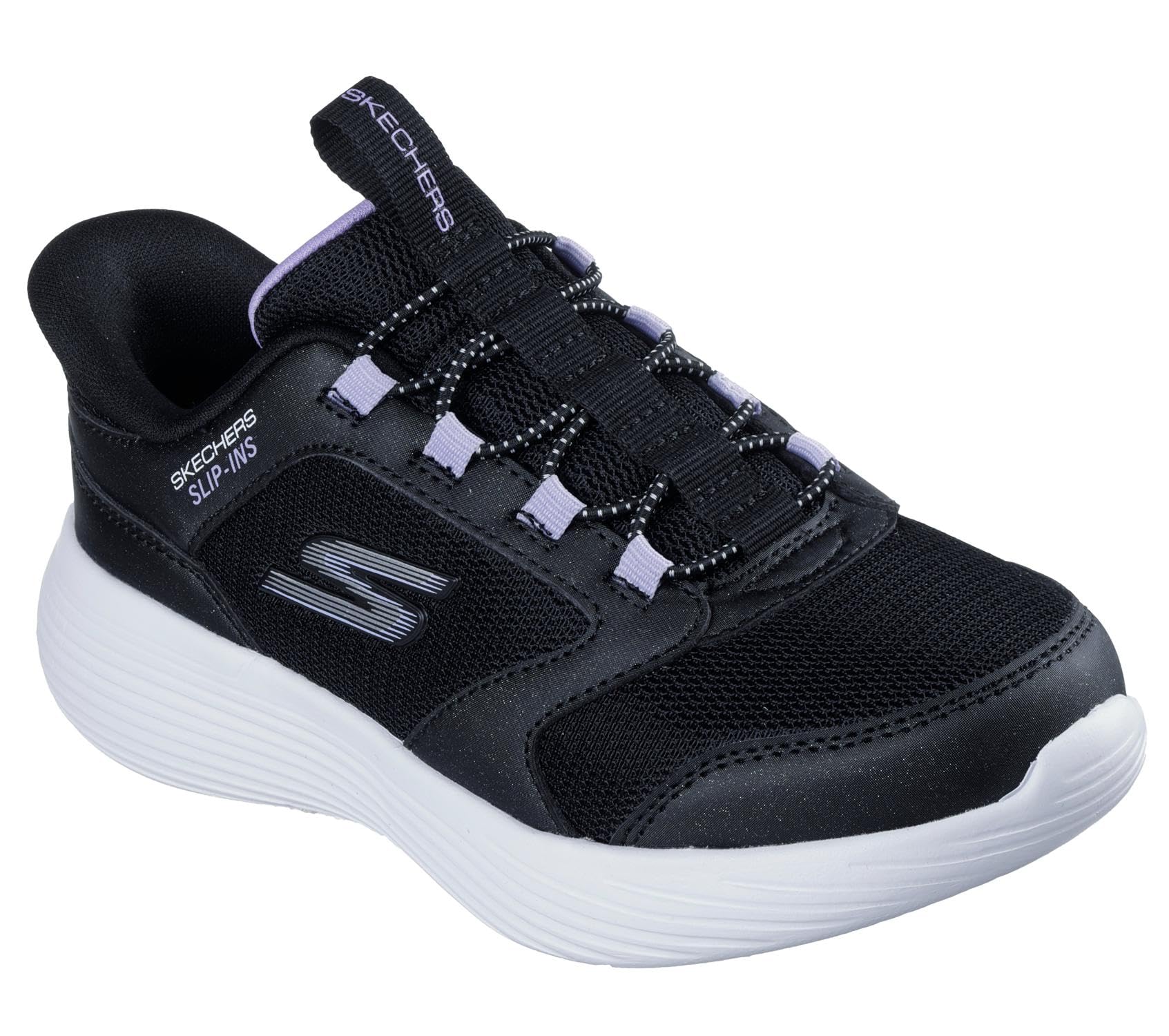 Skechers Girl's Go Run 400 V2 Tetra Speed Slip-in Trainers, Black Synthetic/Textile, 9.5 UK Child