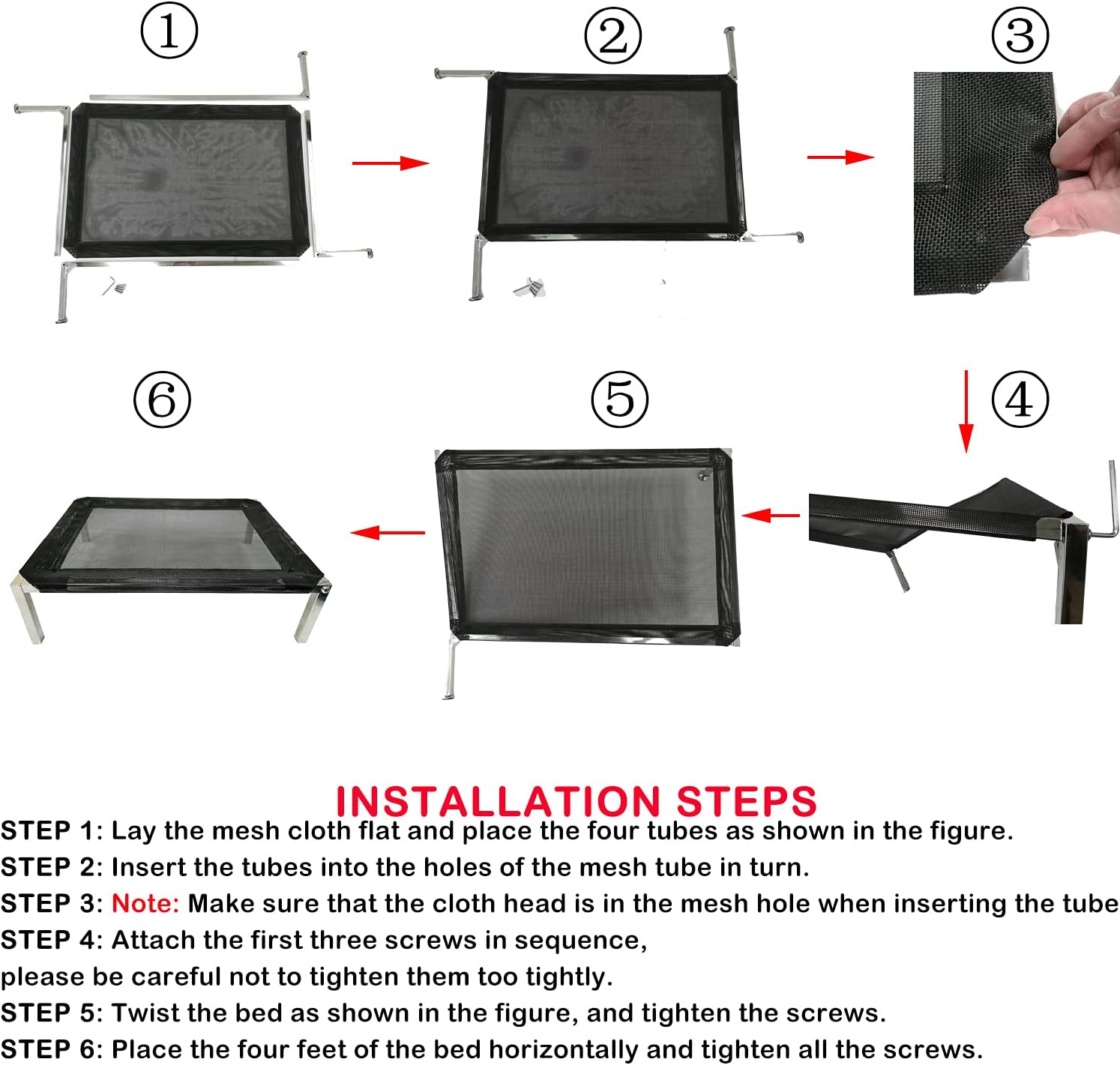 Elevated Dog Bed,Original Cooling Elevated Dog Bed, Portable Stainless Steel Pet Cot with Washable & Breathable Mesh for Indoor & Outdoor Use