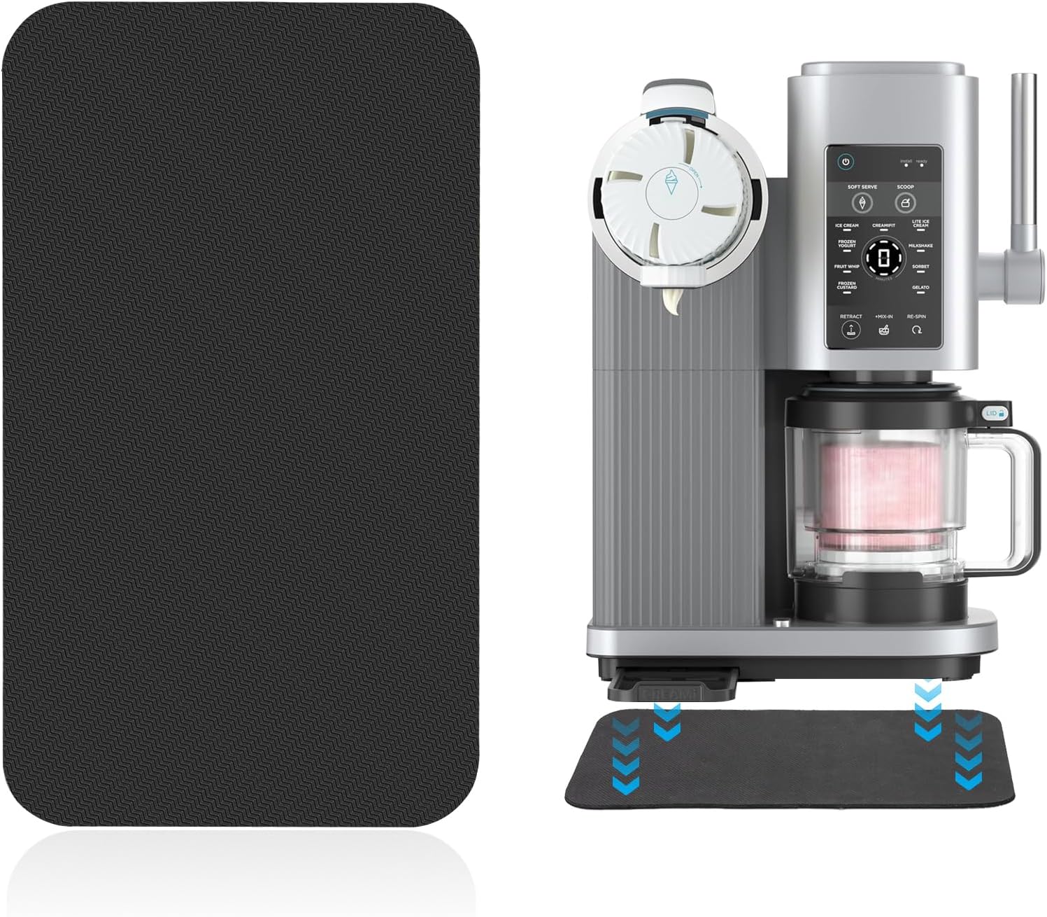 Sliding Pad Compatible with Ninja Swirl by CREAMi Ice Cream and Soft Serve Maker NC701 - Easy to Slide the Ice Cream Maker on the Kitchen Countertopp - Accessories for Ninja Swirl Creami Maker
