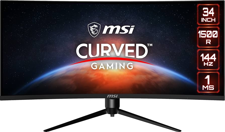 MSI Optix MAG342CQR 34 Inch (86.36 cm) Curved Gaming LCD Monitor