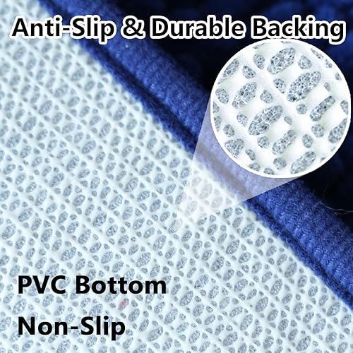 Miniatura 7 de BOANKODU Juego de 2 alfombras de baño de felpilla extrasuave absorbente, alfombra de baño con parte inferior antideslizante de PVC, lavables a