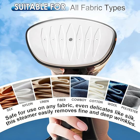 Delectables Clothes Steamer Handheld,Travel Garment Steamer Fabric Wrinkle Removal,20s Fast Heat-up,320ml Water Tank,Portable Steamer for Clothes Home No Ironing Board Needed
