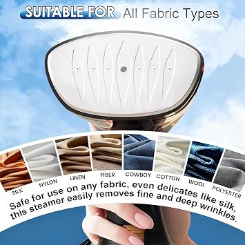 Delectables Clothes Steamer Handheld,Travel Garment Steamer Fabric Wrinkle Removal,20s Fast Heat-up,320ml Water Tank,Portable Steamer for Clothes Home No Ironing Board Needed