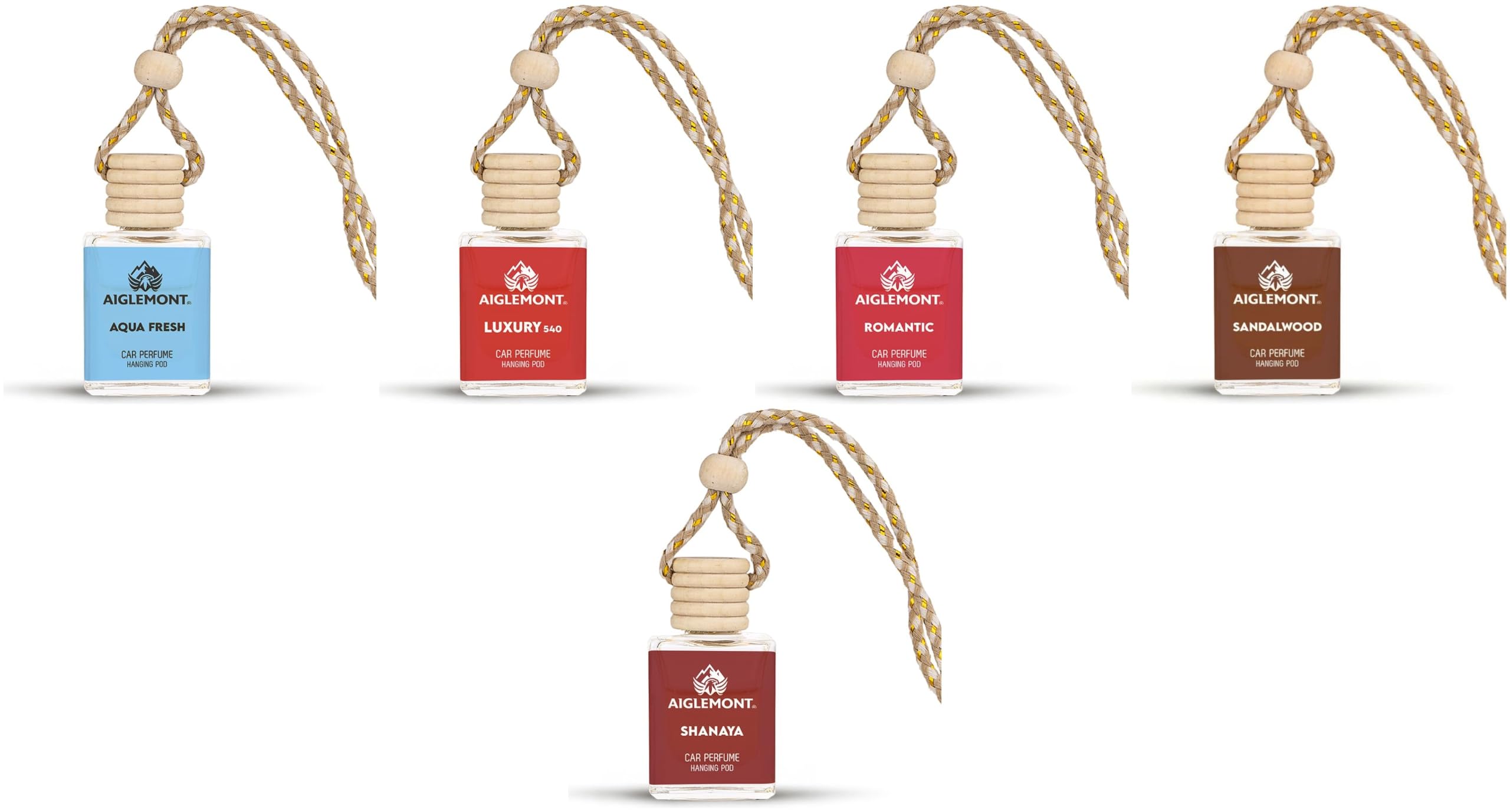 Car Perfumes combos | Aqua Fresh+ Luxury 540 + Romantic+ Sandalwood+ Shanaya| Combo of 5 | 10 ml Each-image-34