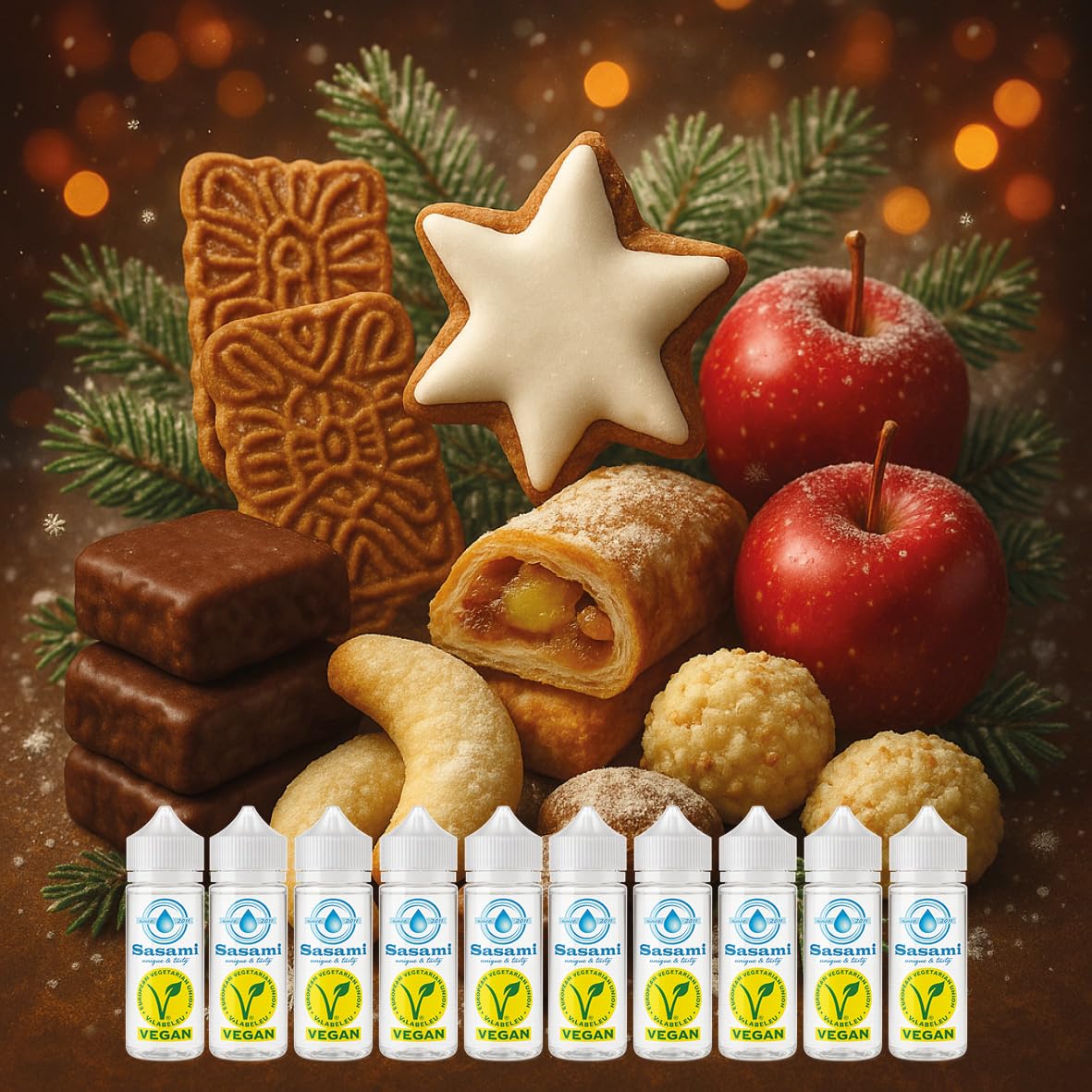 Yuletide Treats Edition - Kolekcja Sasami Signature - Zestaw 10 x 10ml koncentratów aromatów - Wegańskie