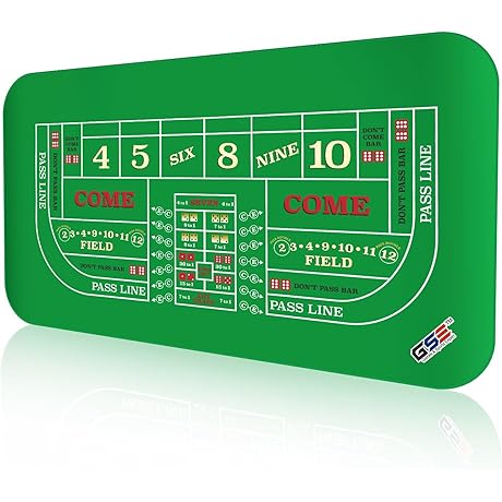 GSE 70'' x 35'' Craps Felt Tabletop Mat: Elevate Your Home Casino Experience