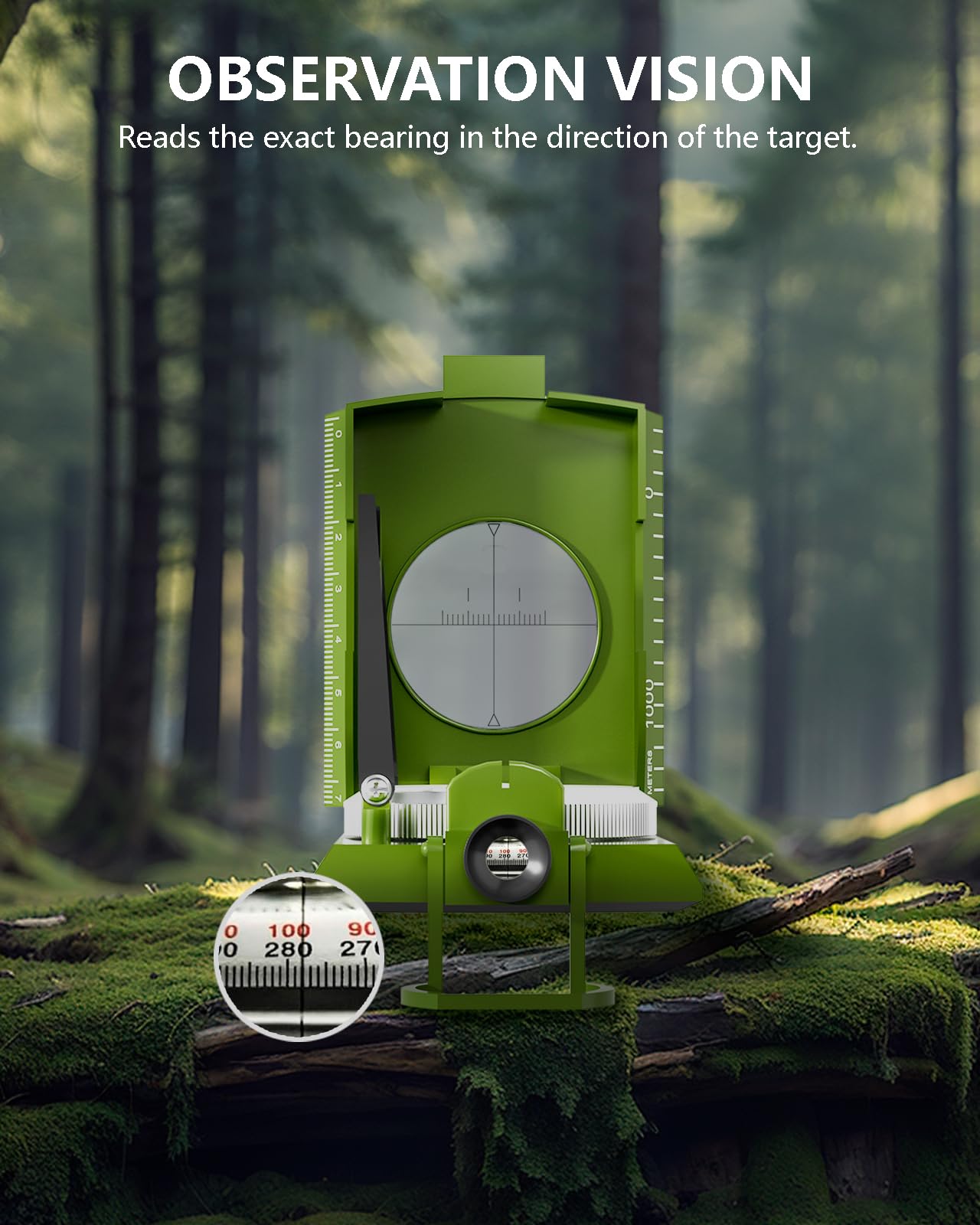 Queuerpt Precision Professional Military Compass, Map Operation, Scale, Ranging, Waterproof and Wear-Resistant, Suitable for Geological Exploration, Field Hunting, Outdoor Travelling.