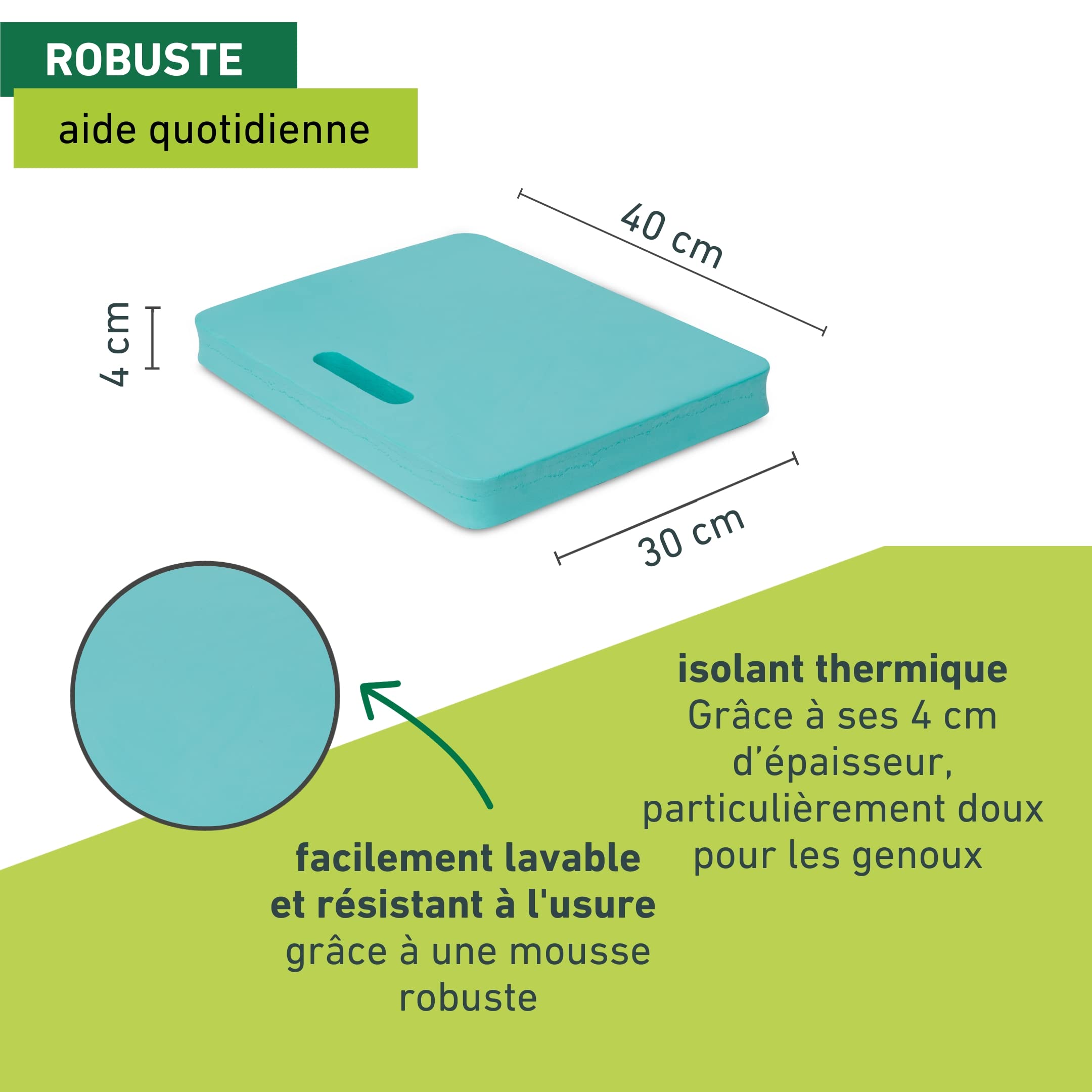 Windhager Protège-Genou En Mousse Multifonctionnel Turquoise 40 X 29 X 4 Cm - Coussin Jardin Et Maison