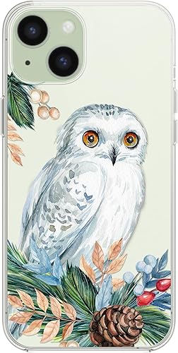 Miniatura 5 de Blingy's Funda para iPhone 15, para mujeres y niñas, lindo estilo floral de búho, divertido diseño de pájaro, funda protectora transparente de TPU