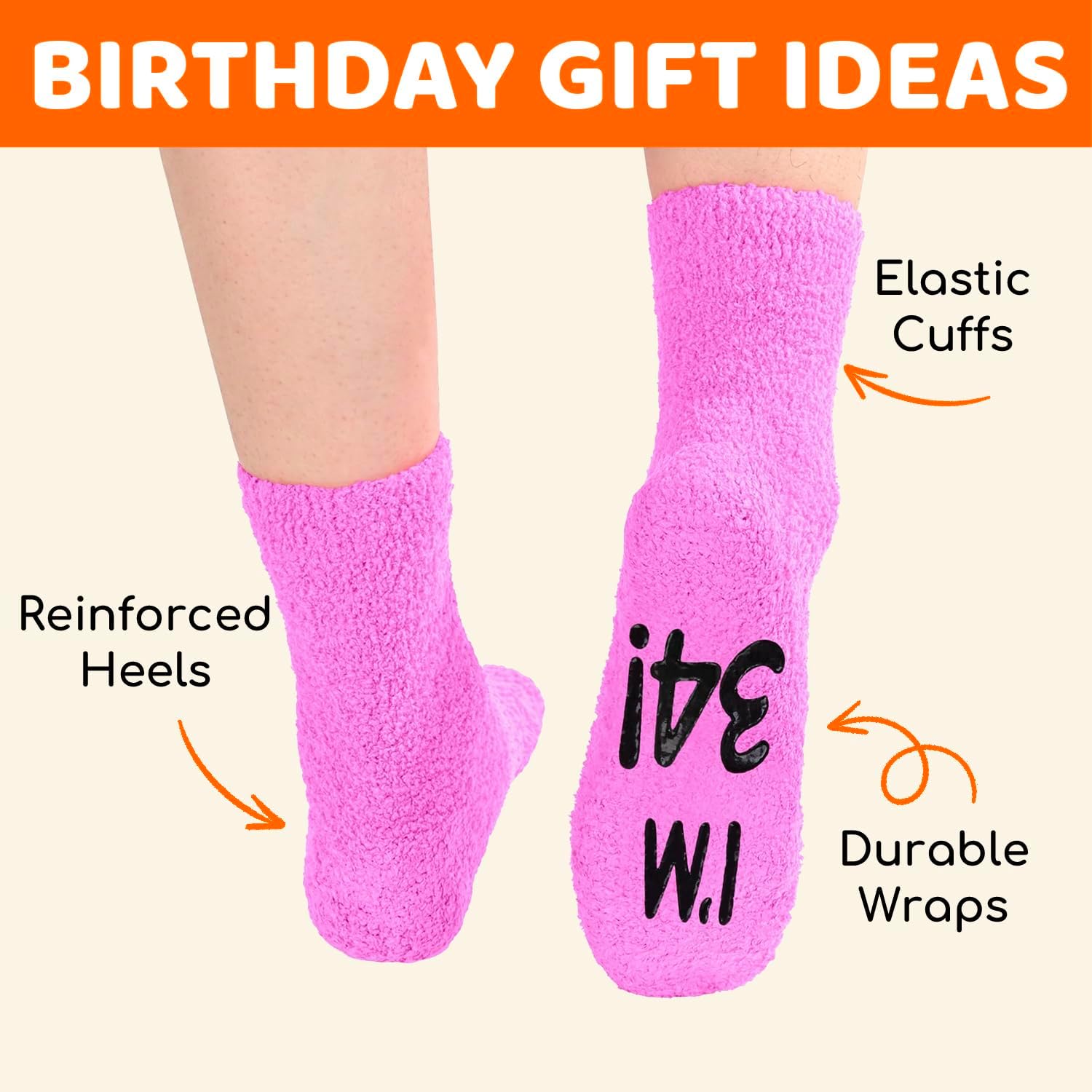 HAPPYPOP Birthday Socks for Women - Best Gifts for Her in 31 32 33 34 35 36 37 38 39 40 Year - Image 5