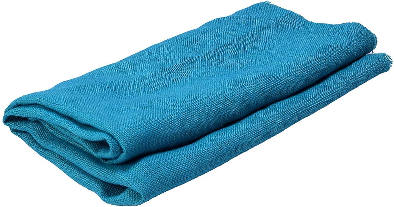 Laminated P Blue (FIROZI) Color Jute Fabric, 48 INCH Width ONE MTR Packing, Used for Making Jute Bags, Art & Craft,Home DECORE, Matting
