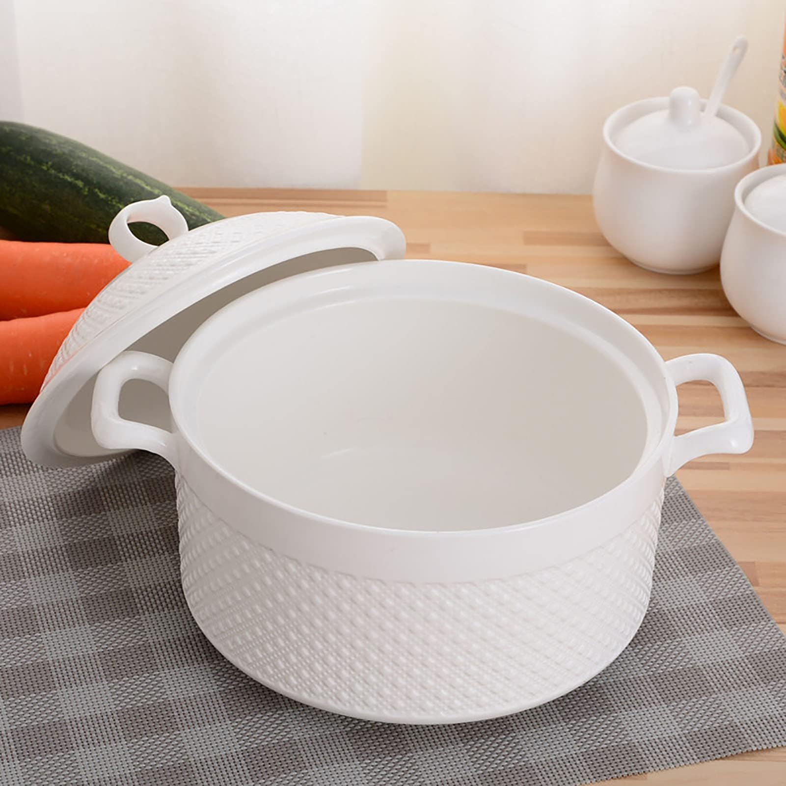 YLME Casseruola con Coperchio Pentole di Terracotta per Cucinare Pentola Terracotta Lavabile Lavastoviglie per Riso Stufato Fagioli Superficie Non Porosa Non è Necessario Ammollo,3600ml