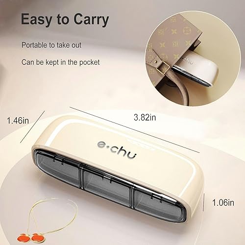 Miniatura 7 de Kurilai - Pastillero pequeño de 3 compartimentos, lindo pastillero, organizador compacto de píldoras de medicina de viaje para bolsa de bolsillo,