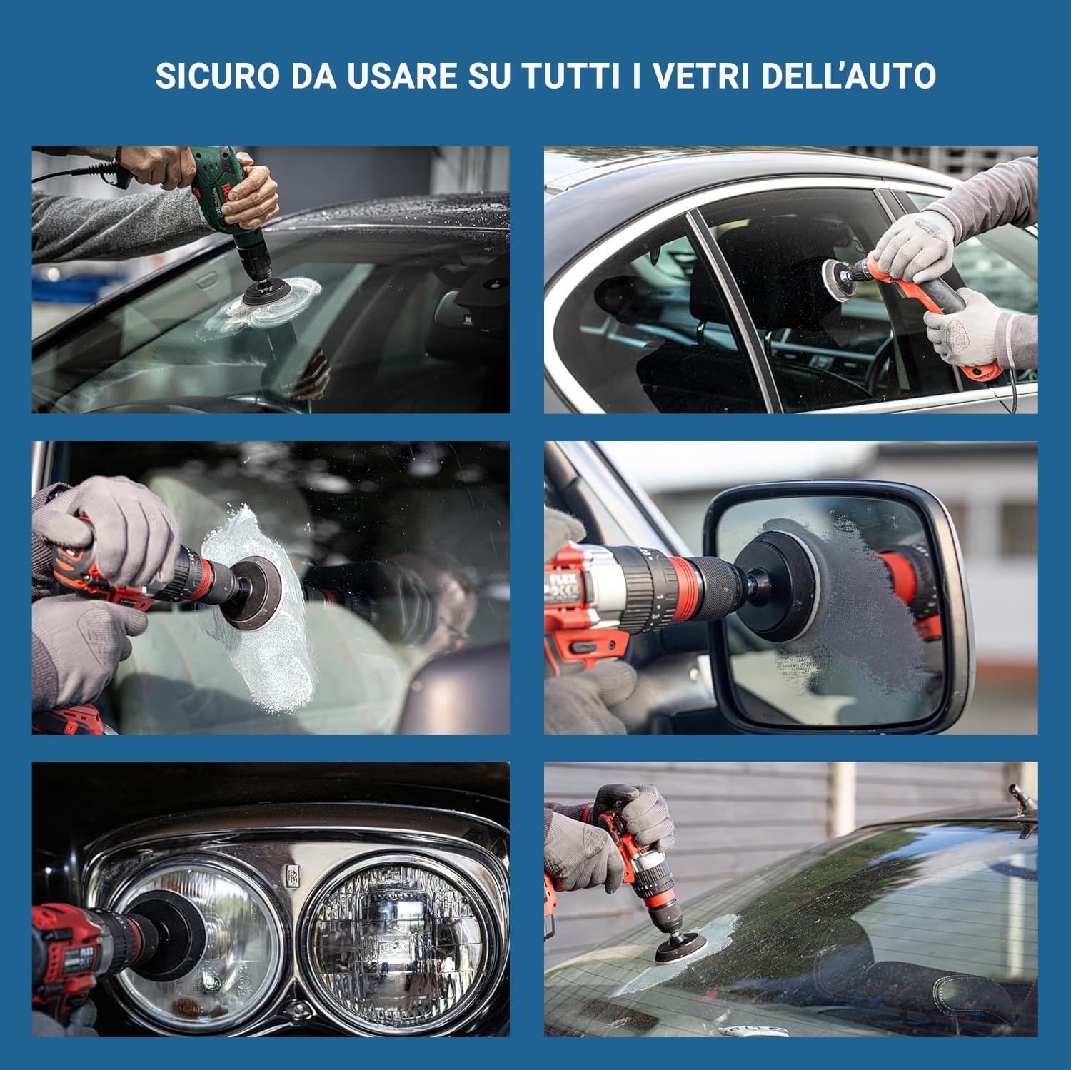 Glass Polish - Kit di lucidatura del Parabrezza - Riparazione del Vetro dell'auto Fai da Te da 75mm - Rimuovi i Danni dalla Spazzola del tergicristallo e ripristina la chiarezza e la lucentezza.