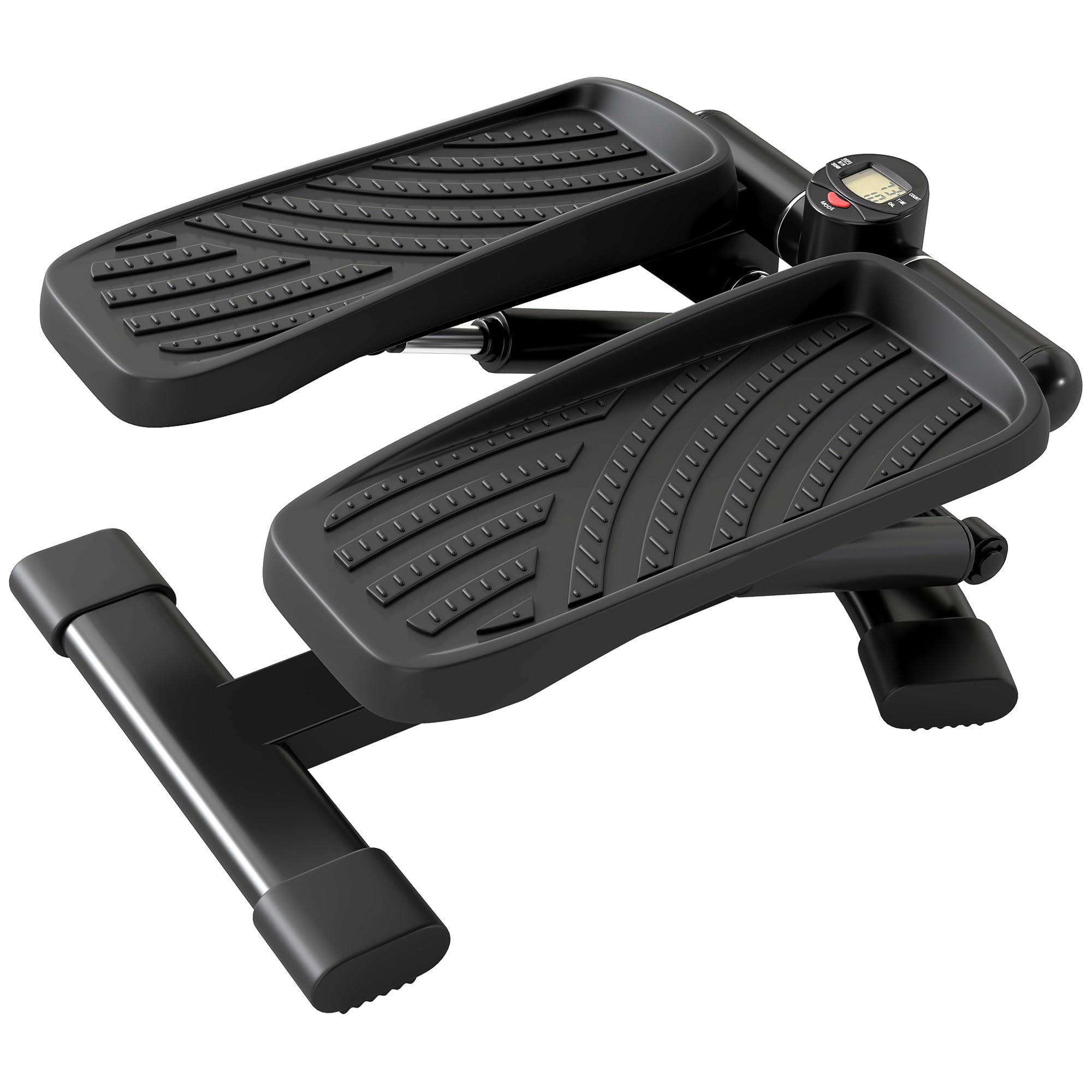 SPORTNOW Mini Stepper Fitness, Stepper Disque de Torsion de la Taille 2 en 1 pédales antidérapantes surdimensionnées, écran LCD, Hauteur réglable, 100 kg, pour la Maison Gym Aucun Assemblage requis