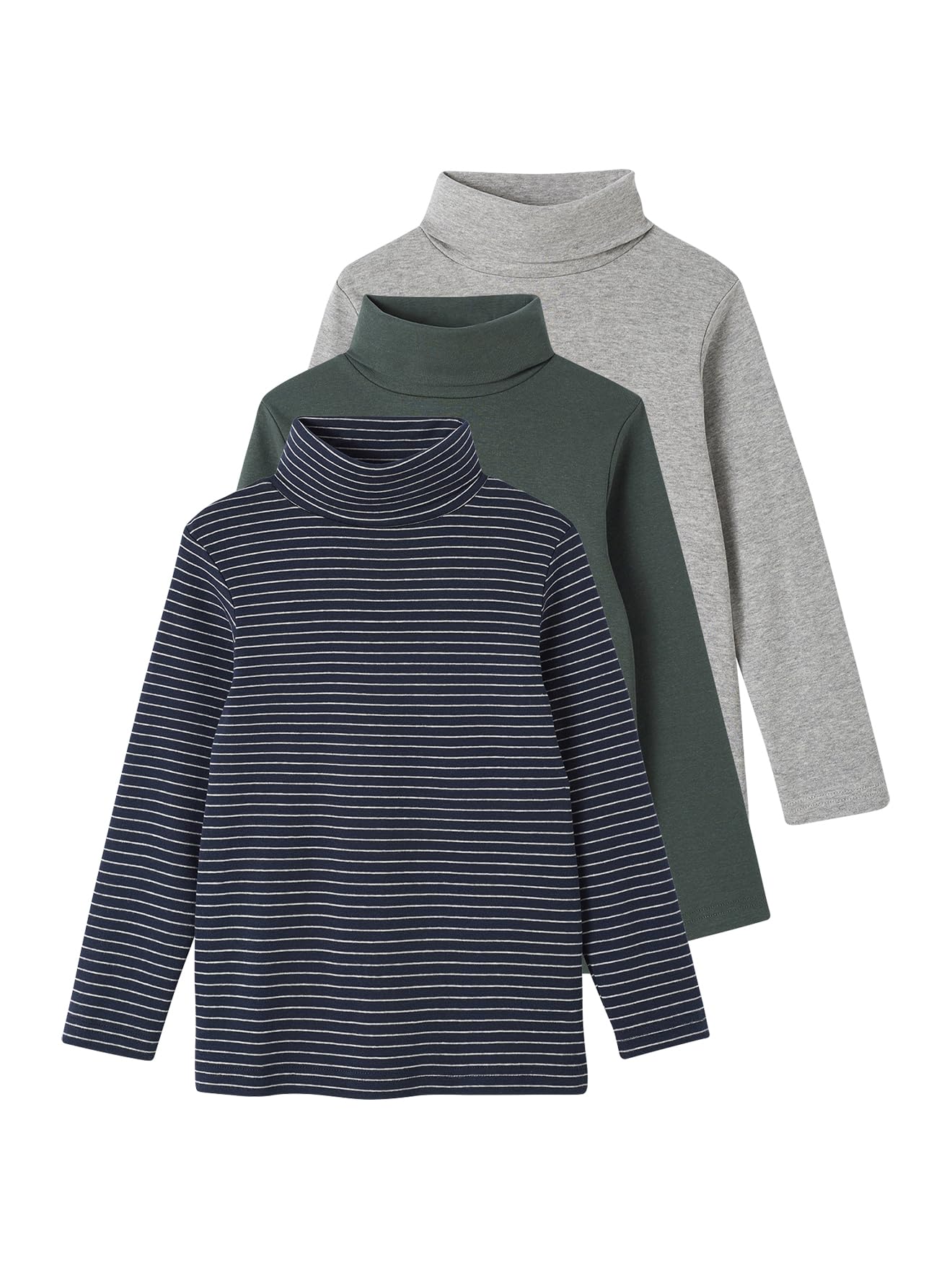 VERTBAUDET Lot de 3 Tee Shirts Col Roulé Garçon Rayures