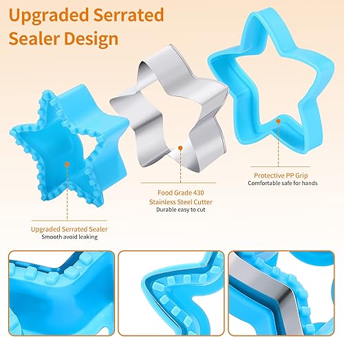 Miniatura 7 de Sandwich Cutter and Sealer Set,14 Pcs Sandwich Maker Bread Cutters DIY Cookie Cutters Fruit Vegetable Cutter Shapes for Kids Boys & Girls Bento