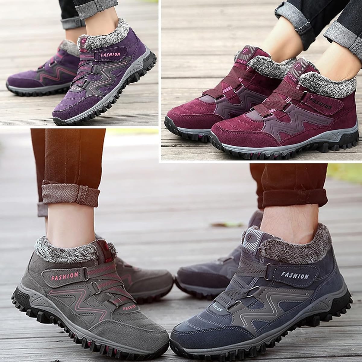 StoneLiquid Orthopedic Boots Women, Waterproof Snow Hiking Shoes, Thermal Comfort Walking Sneakers with Non-Slip Sole
