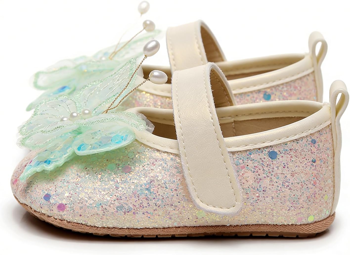 Baby Girls Mary Jane Flats Bowknot Non Slip Soft Sole Toddler First Walkers Princess Wedding Dress Shoes